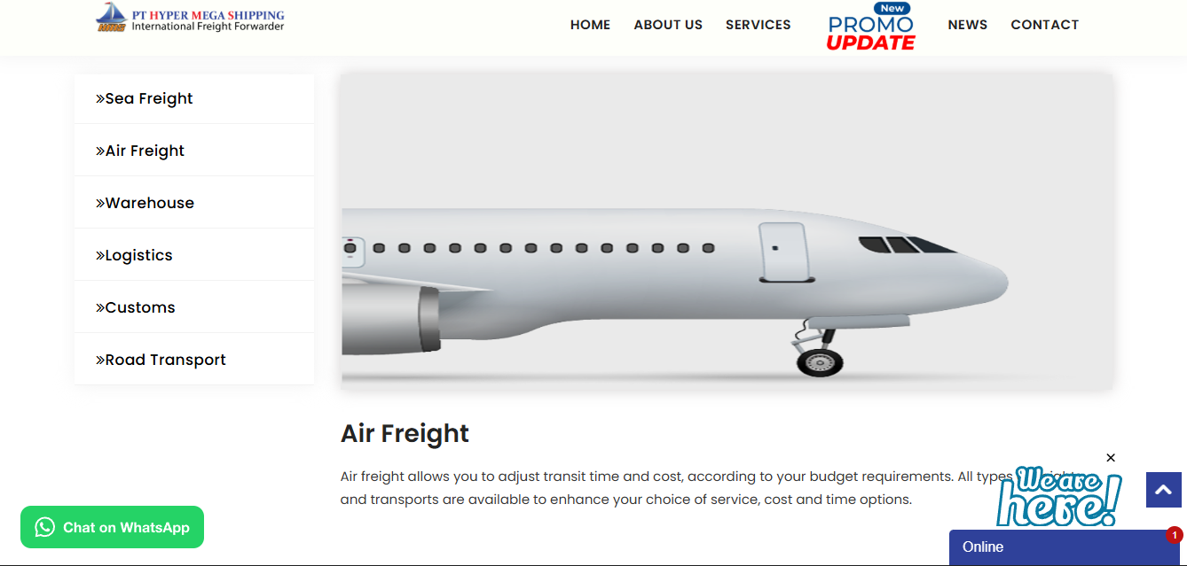 Freight Forwarder Company Profile Website screenshot 1