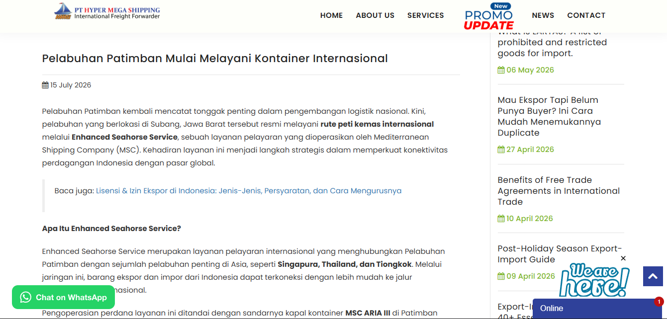 Freight Forwarder Company Profile Website screenshot 2