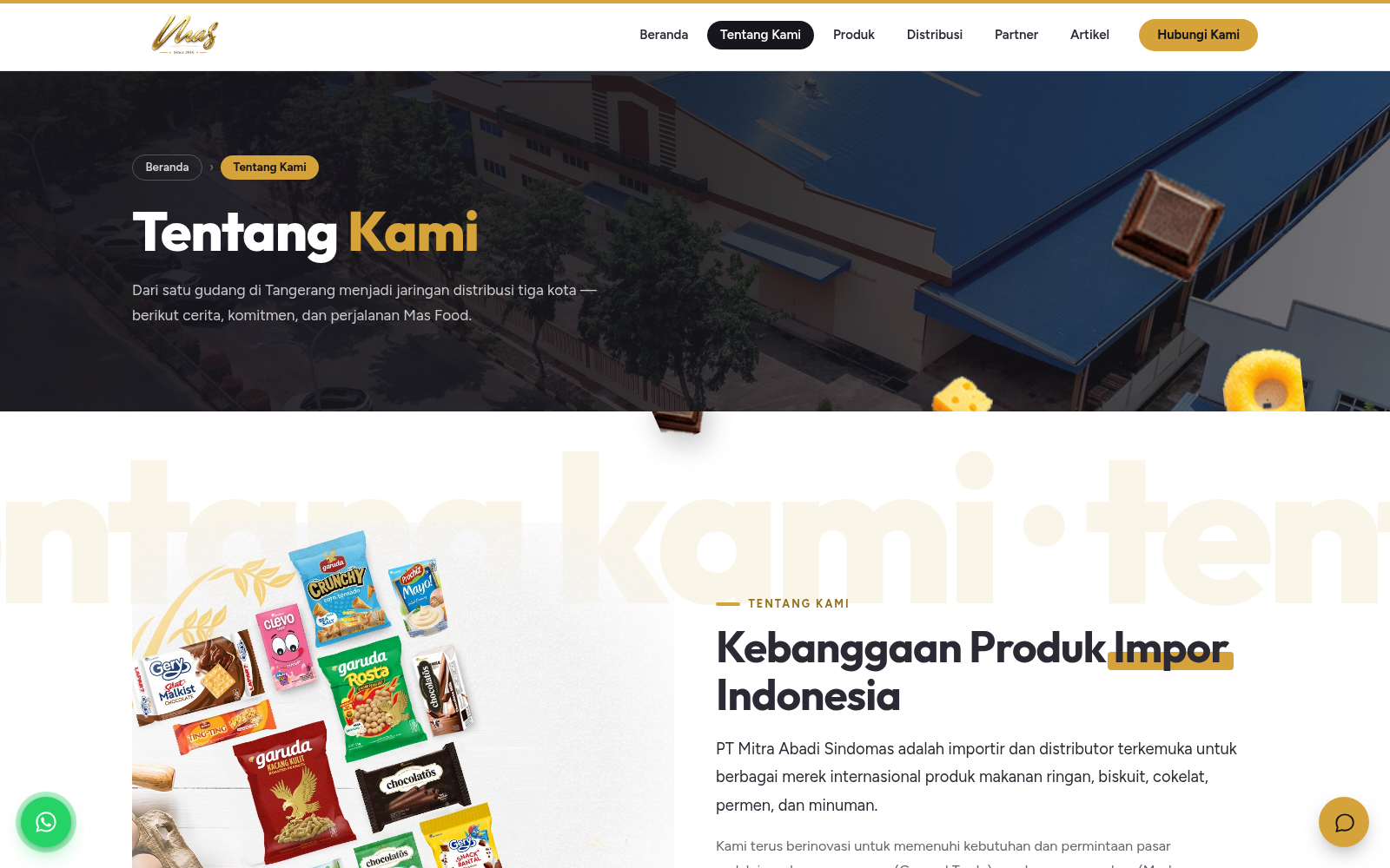 Mas Food — FMCG Distributor Company Profile on the Sitetisfy Platform screenshot 2
