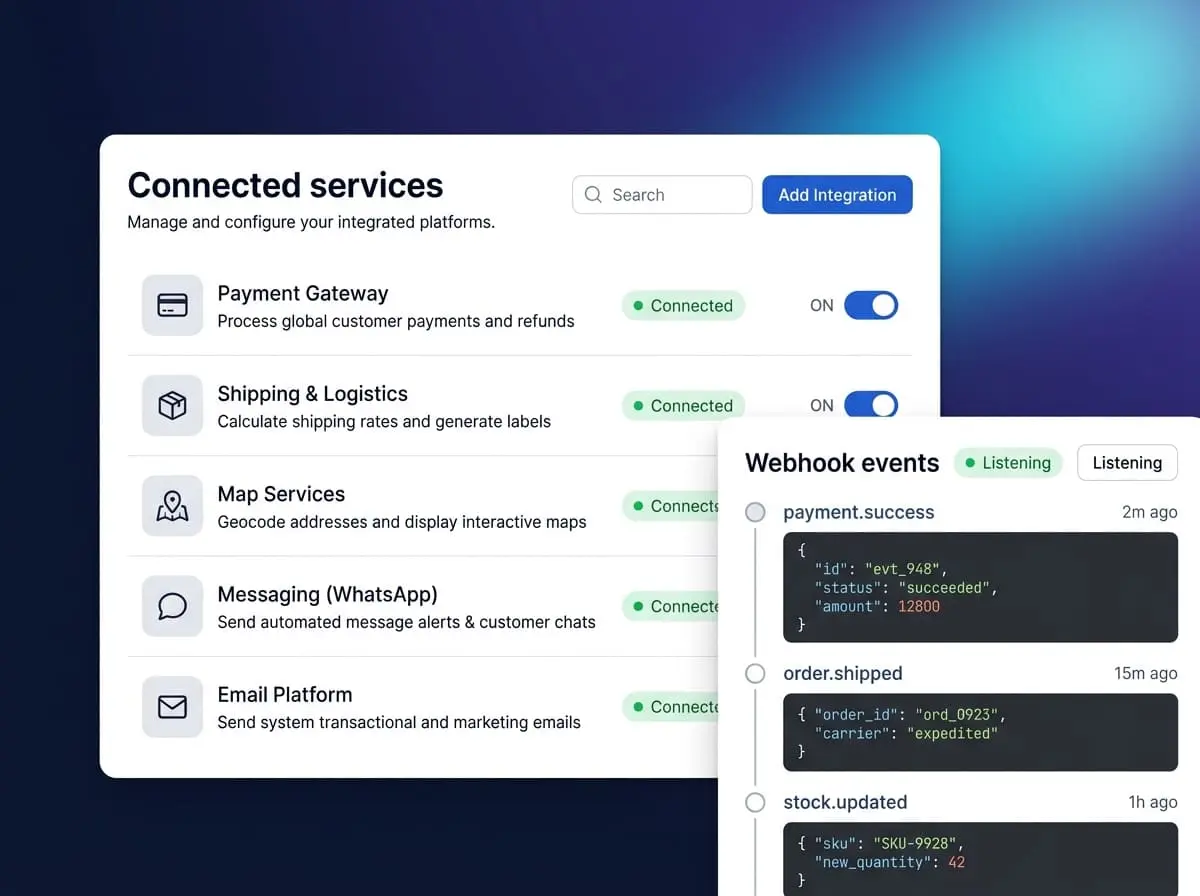 API Integration interface example
